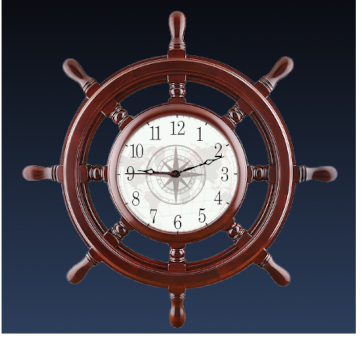 船の舵の形をした時計